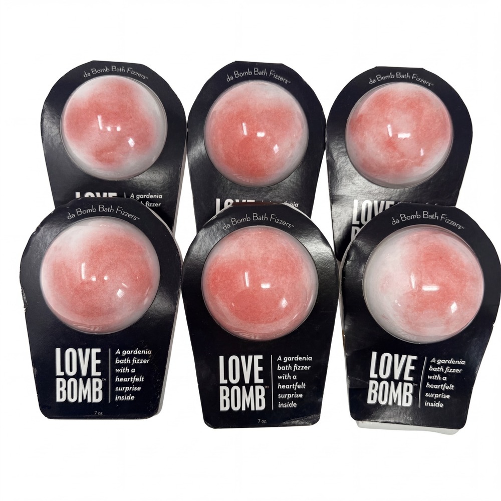 6 Pack Da‎ Bomb Large Size Bath Fizzers Love Bomb GARDENIA SCENT (7 Oz Each)